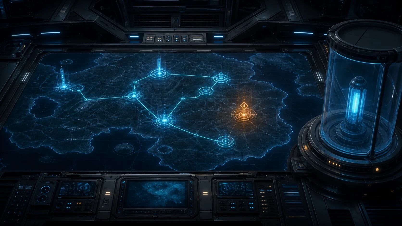 Original campaign command map with a single save core