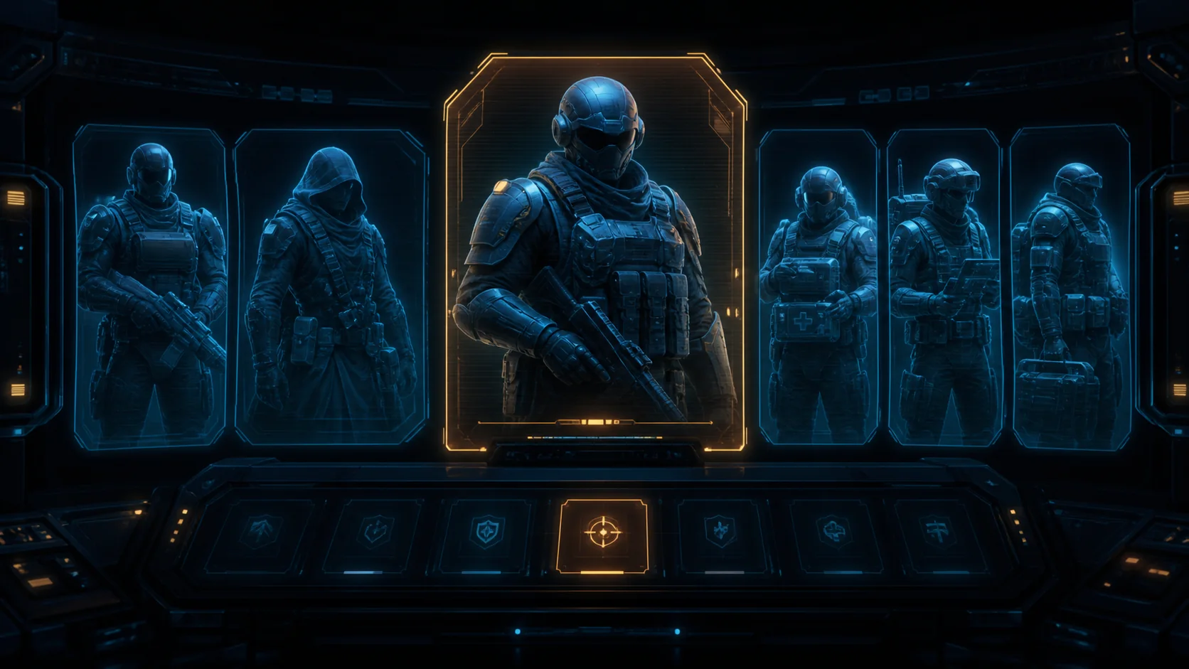 Original roster-selection interface with anonymous operator roles