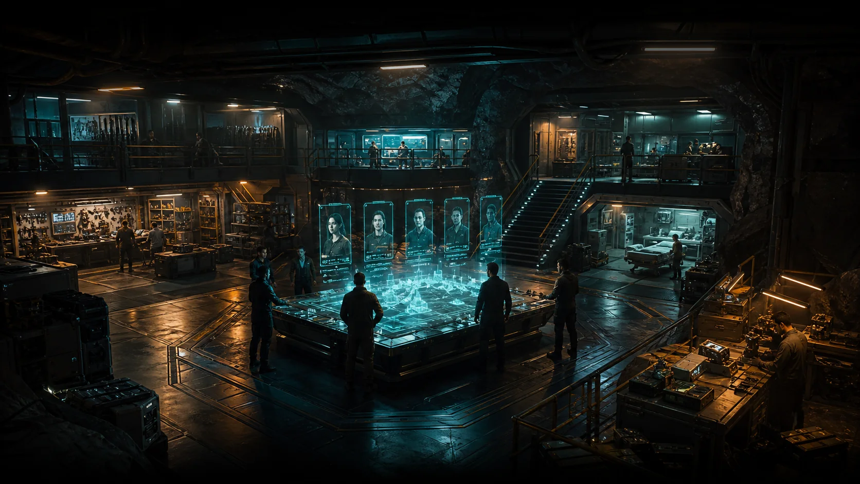 Original underground recruitment base with candidate profiles and support facilities